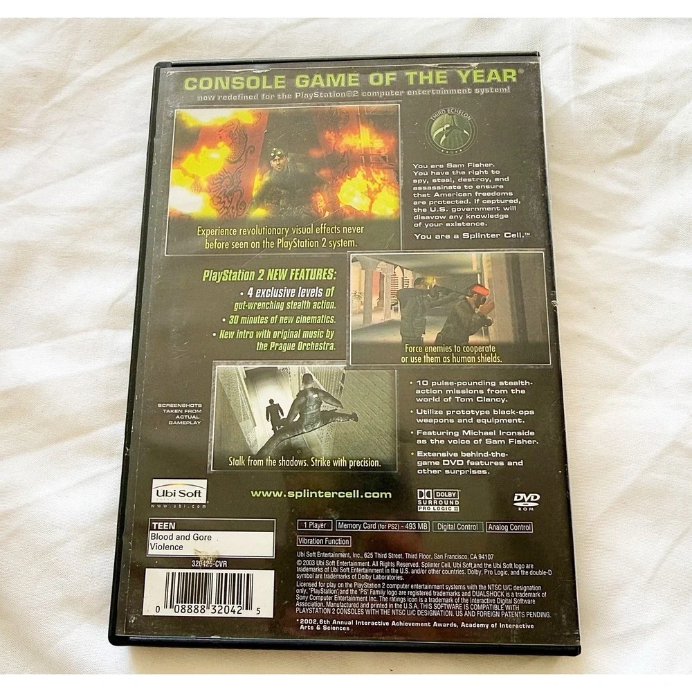 PlayStation 2 Tom‎ Clancy Splinter Cell Stealth Action Redefined 2003 Sony